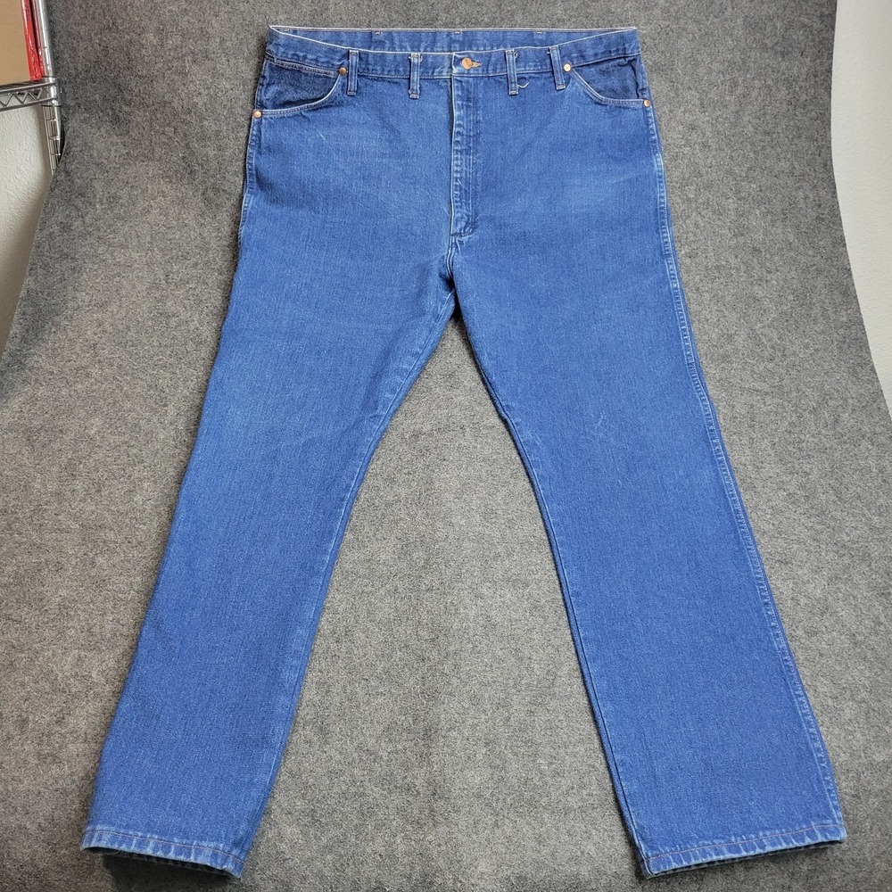Wrangler Jeans 46x34 Blue Cowboy Straight Leg Americana Western Rodeo Country - Picture 2 of 12